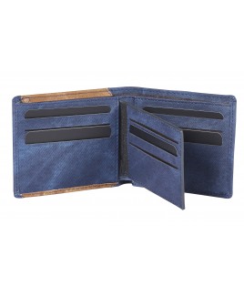 Contrast Panel PU Bifold Notecase in a 4 Panel Pattern